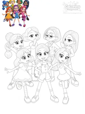 레인보우 버블젬 친구들 색칠도안